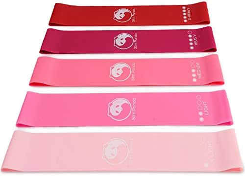Slim Panda Resistance Bands, Elastic Exercise Loop Bands for Home Fitness, Workouts, Strength Training, Gym, Natural Latex Fitness Workout Bands with 5 Resistance Levels for Yoga, Stretching, Pilates