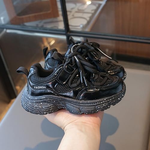 Toddler Kids Chunky Sneakers Fashion Platform White Leather Casual Dad Shoes Comfortable Wedge Walking Sport Sneakers3