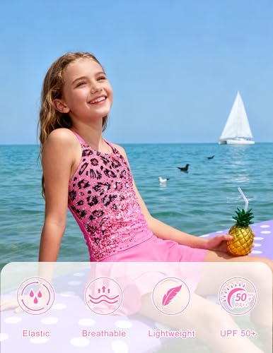 Image of ALISISTER Girls Tankini Swimsuit Two Piece Bathing Suits Summer Beach Swimwear with Shorts for 7-12 Years