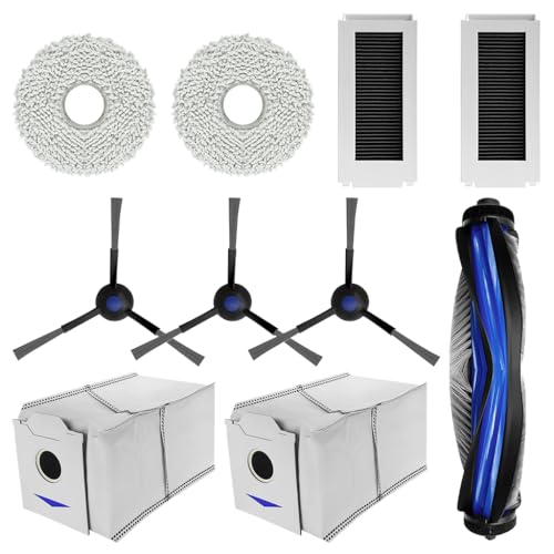 Image of HASTHIP 10Pcs Replacement Parts for Ecovacs N30 Pro Omni, Spare Accessories with 1 Main Brush, 3 Side Brushes, 2 Mop Cloth, 2 Filters, 2 Cleaning Mop, 2 Dust Bags Cleaning Tools