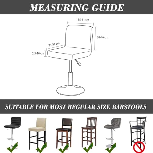 Image of Bar Stool Cover 4pcs Bar Chair Cover Swivel Bar Stool Slipcover | Stretch Counter Height Bar Stool Cover High Back Chair Cover Counter Stool Bar Chair Covers for Kitchen Pub Dining Room,43