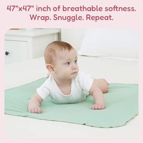 Image of Stretchy Swaddle Blanket for Newborns with Hat & Hello World Card-Soft Baby Swaddles 0-3 Months,47 inchx 47 inchSupersoft Swaddle Blanket,Receiving Blanket for Boys & Girls (Storm)