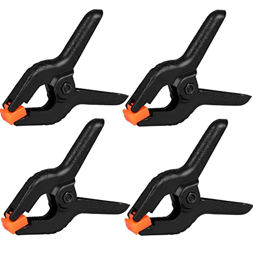 Image of 4 Pack Spring Clamps, 6inch Plastic Clips, Backdrop Clips, Big Clamps Heavy Duty, Spring Clips for Crafts, Backdrop Stand, Woodworking, Photography Studios (Black)