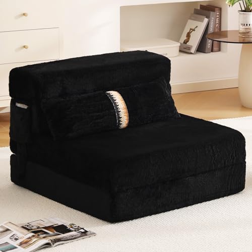 Lista de Sofa Cama Coppel Precios los más recomendados. 48 Tiita - Sofá Cama Plegable Individual, Contemporáneo, Negro, Funda Extraíble, Bolsillo Lateral, Espuma, Para Sala de Estar, Relax, Camping, Lectura, Dormir