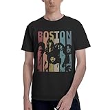 Bostons Band T Shirt Mens Cotton Tee Summer Crew Neck Loose Short Sleeve Shirts Large