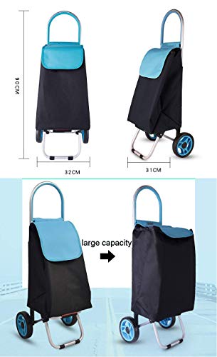 Faltbarer Einkaufstrolley auf Rädern, leichter Einkaufswagen mit Isoliertasche, 30 l großes Fassungsvermögen (A) – Bild 3