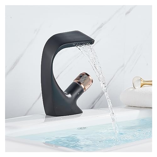 Robinet de lavabo cascade design chrome rose gold haut de gamme