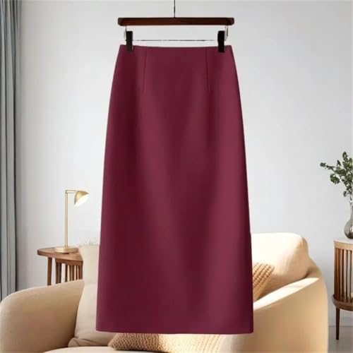 Women’s Half Step Skirt Solid Color Mid Length Elegant Hip Cover Spring Autumn Casual Versatile Skirt4