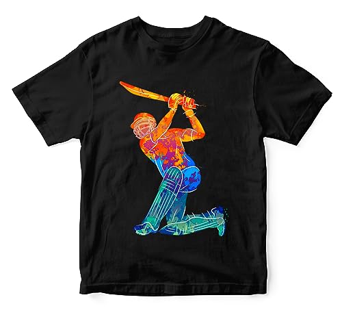 Image of Boys & Girls Cool Cricket Batsman 100% Cotton Unisex Kids T-Shirt