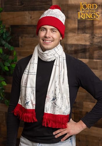 Adult The Hobbit Knit Hat & Scarf Set - Officially Licensed with Acrylic Knit Hat and 70" Scarf with Fringe2