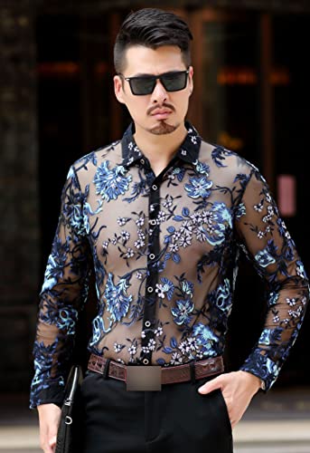 Mens Long Sleeve Casual Leisure Button Down Shirts Tops2