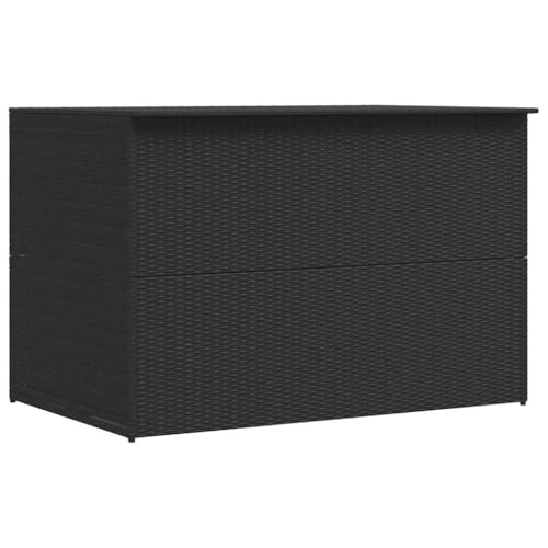 Genérico Caja de almacenaje jardín ratán sintético Negro 150x100x100 cm,Mobiliario,Muebles de jardín,Cajas de almacenaje para exteriores-44245