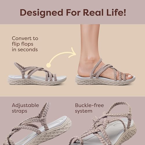 Plaka Explore Walking and Hiking Sandals for Women | Comfortable Summer Sandal with Arch Support | Waterproof Comfy Sandals for Travel, Beach or Poolside4
