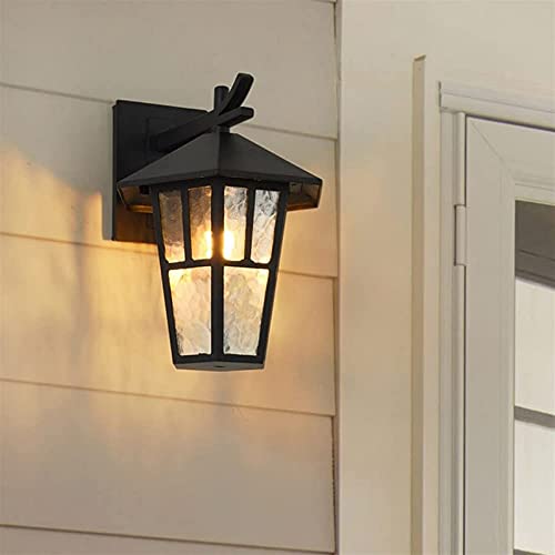 Lanterne extérieure garage et applique murale de terrasse en aluminium noir