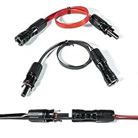 Solarkabel Fensterdurchführung 50cm Kabel Wasserdicht PV Kabel 1 Paar,Fensterdurchführung Solarkabel Kupferkabel Verzinnt 6 mm² für Balkonkraftwerk