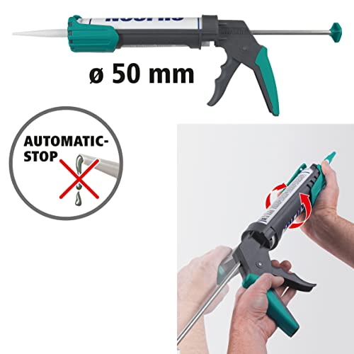 wolfcraft Geling-Set Sockelleisten I 6977000 I Komplettset aus Schmiege & Schneidlade, Japansäge und Kartuschenpresse MG 200 I zum Zuschneiden und Anbringen von Sockelleisten bis 70 mm