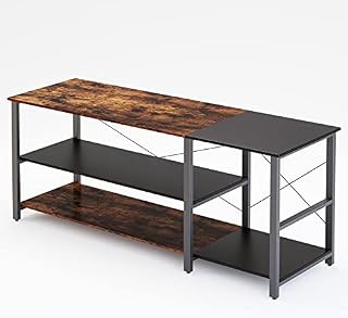 TV Stand Console Sofa Table & Industrial Console Table 3-Tier Rustic Console Entryway/Hallway Table with Storage for Living Room, Open Bookshelf in Bedroom Entryway
