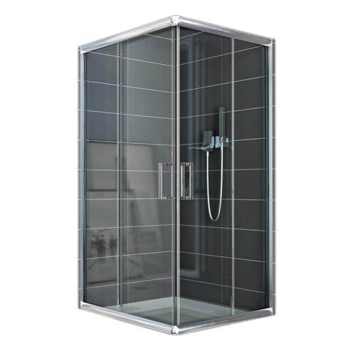 Idralite Box Mampara de Ducha Rectangular 80x120 H185 Transparente 6mm...