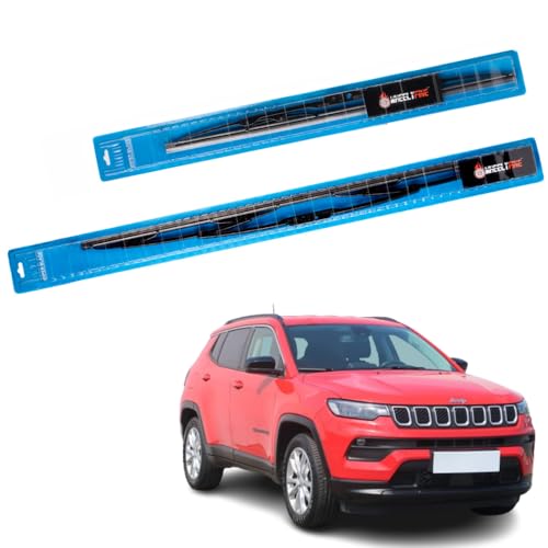 Image of Windshield Car Wiper Blades Metal Frame Water Repellant Cleaning Wiper Blades Refills Best for Jeep Compass (2017 Onwards) Dr 24 inch /Pa 18 inch