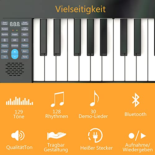Clavier de Piano 61 Touches Support MIDI et Bluetooth Pianos Portables pour Débutant Numérique Clavier de Piano avec sac… - Les Beatles, Paul McCartney, John Lennon, RIngo Starr, George Harrison Clavier de Piano 61 Touches Support MIDI et Bluetooth Pianos Portables pour Débutant Numérique Clavier de Piano avec sac… – Image 8