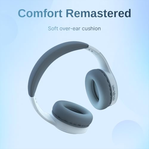 Image of Leaf Bass Pro Bluetooth Wireless Over Ear Headphones with Mic, 50 Hours Battery Life, Dual Paring, Super Soft Cushions and Deep Bass (Carbon Black)