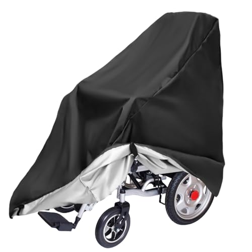 Protector para silla de ruedas, tela Oxford 210D, impermeable y a prueba de polvo, plegable, color negro