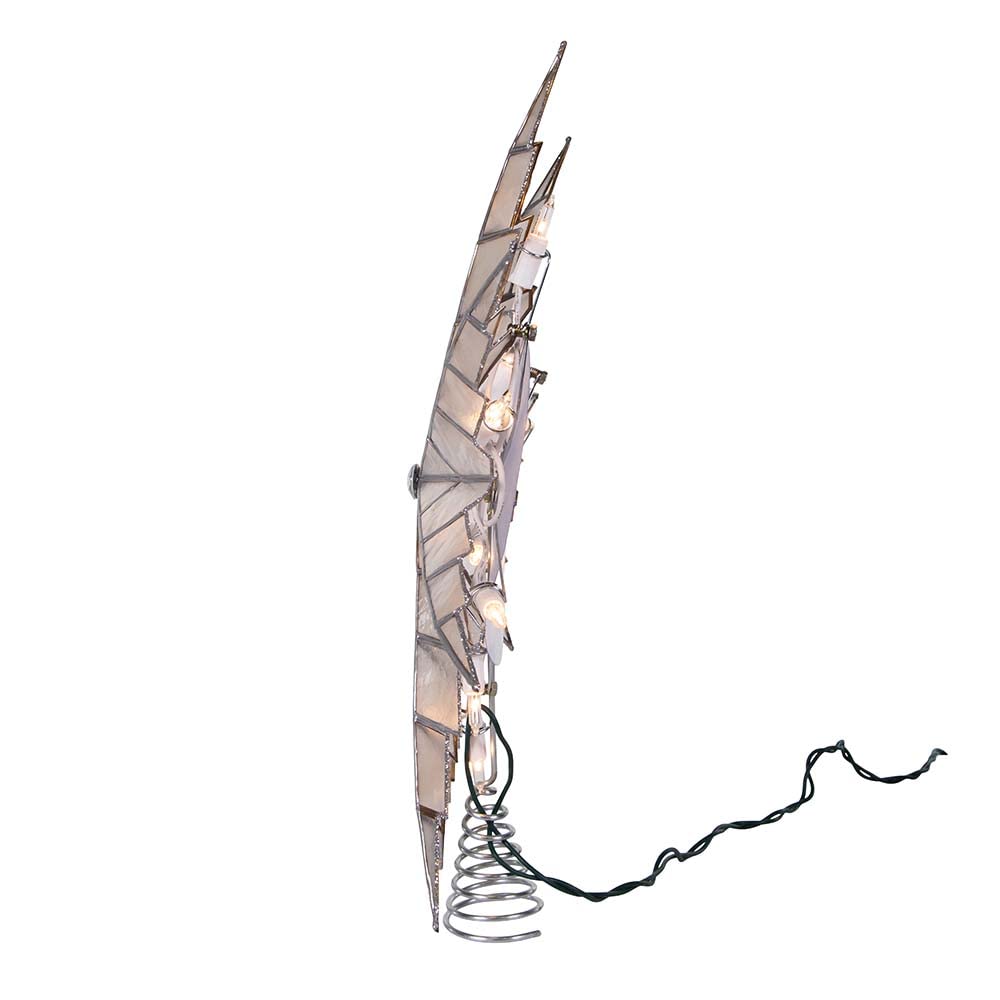 Kurt S. Adler 8 Spitzen, Capiz, silberfarbene Sterne, 38,1 cm Baumspitze, Silber, 15-Inch