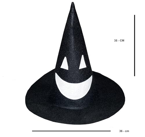 Image of Kaku Fancy Dresses Witch Hat for Girls, Witch Costume Accessory for Halloween Party Prop Multicolor Witch Hat