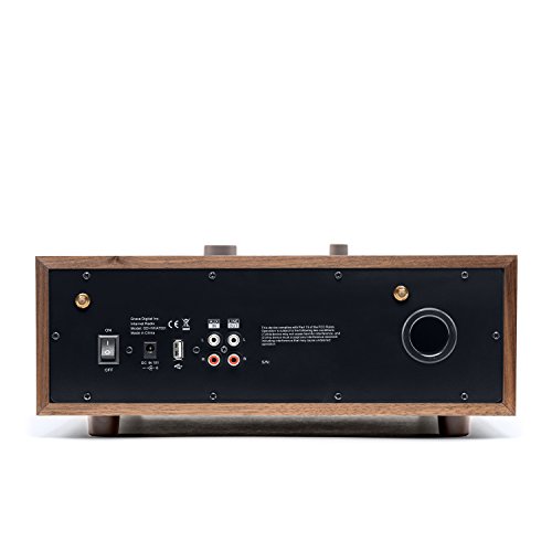 Grace Digital Encore+ Wireless Stereo Smart Speaker & Internet Radio with Wi-Fi + Bluetooth & 3.5" Color Display Walnut (GDI-WHA7505)