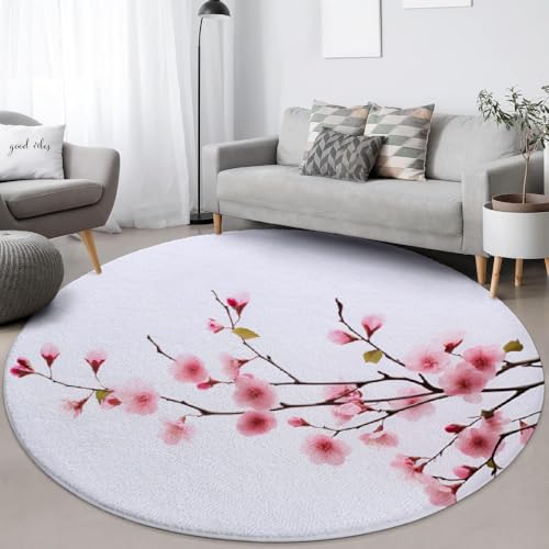 Tapete redondo estilo japonés 3 ft lavable antideslizante miniatura 3
