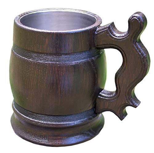 Handmade Beer Mug Wooden Tankard Wood Beer Stein 20 OZ. Wooden Beer Mug - Great Gift Idea for Men