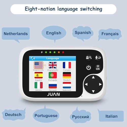JUAN Baby Monitor – 3.2-inch No-Wi-Fi Parent Unit with Pan-Tilt-Zoom — view 5