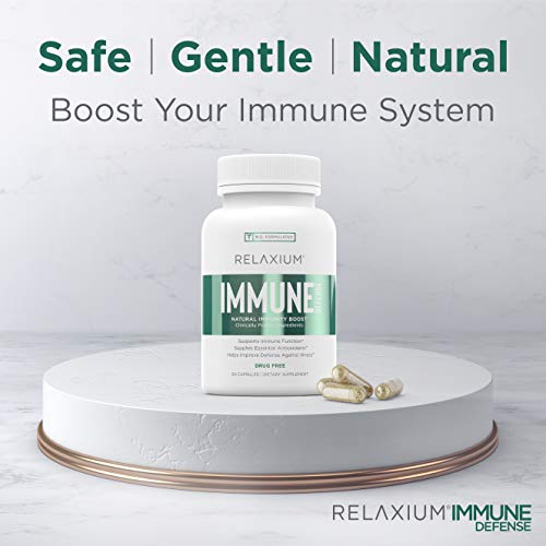 Relaxium Immune Defense | Powerful All-Natural Immune Support Supplement | Immunity Booster To Strengthen Health With Elderberry, Garlic, Echinacea, Vitamin C & Zinc (60 Capsules, 30 Day Supply) #TOP4
