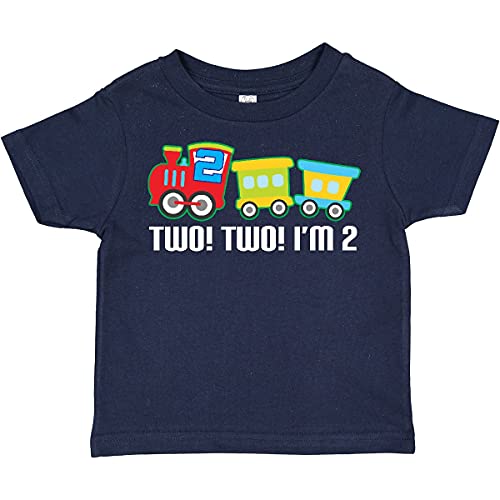 inktastic 2nd Birthday 2 2 Train Outfit Toddler T-Shirt 2T Navy Blue 257f6