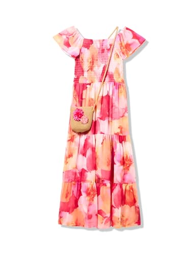 Speechless Girls' Flutter Sleeve Chiffon Maxi Tiered Dress
