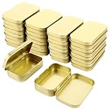 Photo Gallery zofun 30 contenitori rettangolari in metallo vuoti con cerniera, 95 x 62 x 20 mm, contenitori in metallo con coperchio dorato, piccoli contenitori in metallo Photo Gallery zofun 30 contenitori rettangolari in metallo vuoti con cerniera, 95 x 62 x 20 mm, contenitori in metallo con coperchio dorato, piccoli contenitori in metallo