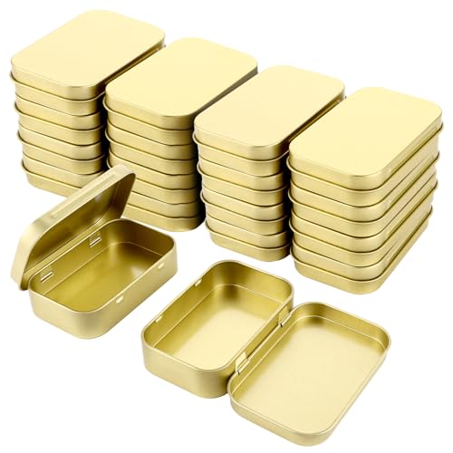 ZOFUN Lot de 30 boîtes rectangulaires vides en métal à charnière - 95 x 62 x 20 mm - Avec...