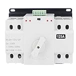Dual Power Automatic Transfer Switch AC 230V 2P 125A CB Automatic Changeover Toggle Switch Double Transfer Switch for Municipal Electricity UPS Inverter Solar