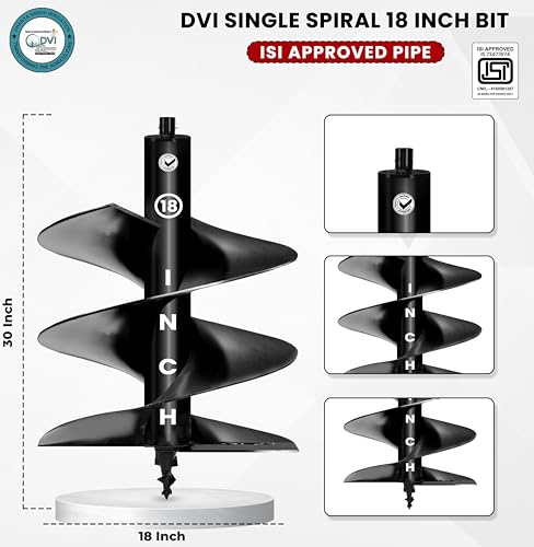 Image of DVI Universal 18 Inch Earth Auger Drill Bit /Planter | Fit In 4 Stroke 196CC Earth Auger | Made With High Metal & ISI Approved Pipe For Durablity | For Digging Holes, Plantation. (18 inch INCH BIT)