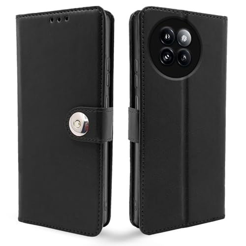 Image of Pikkme Flip Cover Leather Finish | Inside TPU with Card Pockets | Wallet Stand and Shock Proof | Complete Protection Button Flip Case for Xiaomi Civi 4 Pro 5G / Xiaomi 14 Civi 5G (Black)