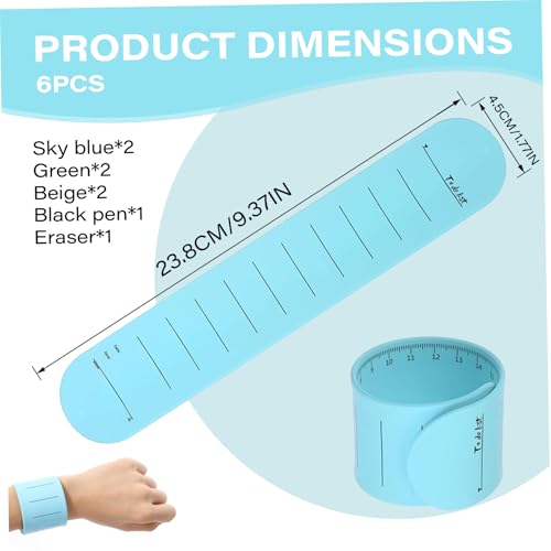 Bracelets bloc-notes réutilisables en silicone règle intégrée bracelet mémo portable - 6