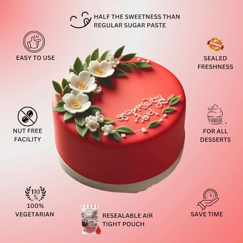 Image of Confect Sugar Paste | Edible Sugar Paste | Fondant for Cake Decoration | Chef's Choice for Cake Decorating (250g (Pack of 1), Superman Red)