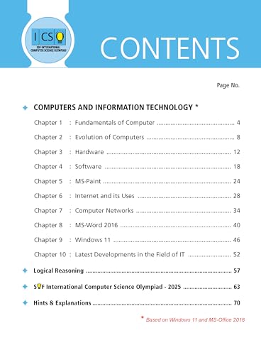 Image of MTG International Computer Science Olympiad (ICSO) Workbook Class 4 - Chapter-wise MCQs, Quick Recap with Achievers Section - SOF Olympiad Books For 2026-27 Exam