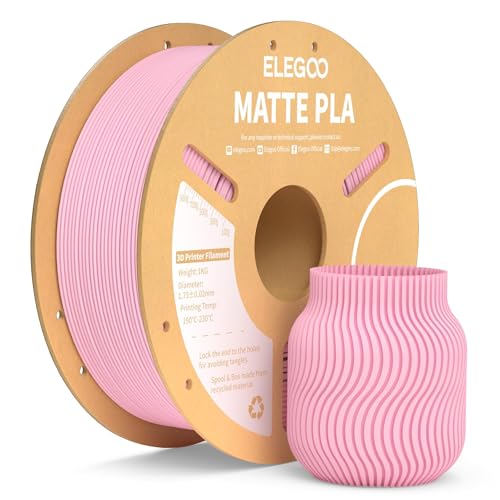 Image of ELEGOO Matte PLA Filament Sakura Pink 1KG, 1.75mm 3D Printer Filament Dimensional Accuracy + /- 0.02mm, 1kg Carboard Spool (2.2lbs) for Most FDM 3D Printers