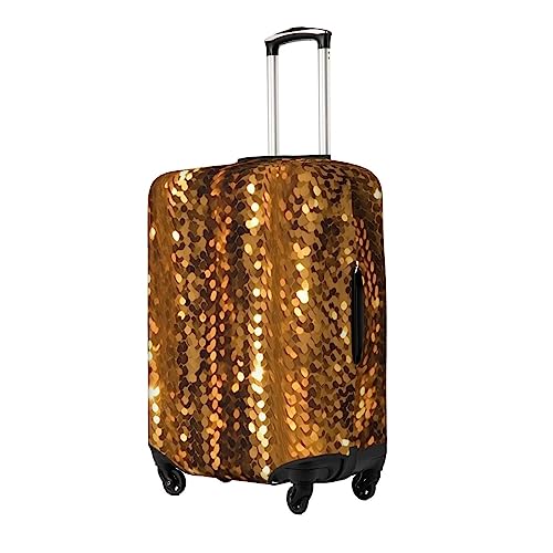 Gold Sequin Sparkle Travel Luggage Cover Suitcase Protector Washable Elastic Suitcase Cover Anti-Scratch Luggage Protector Travel Suitcase Baggage Cover Fits 18-32 Inch Suitcase Small2