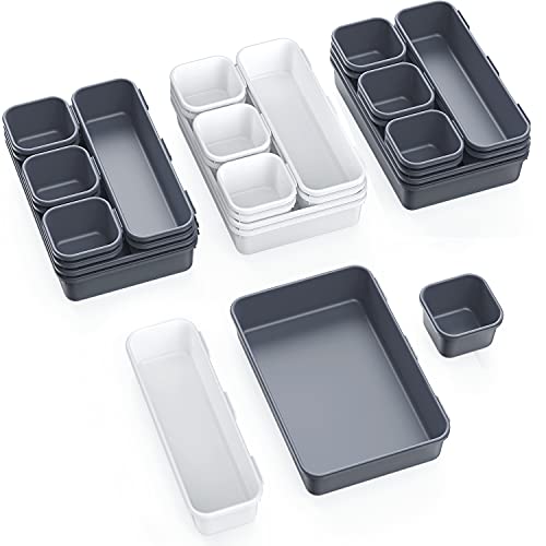 Drawer Organiser Trays Icnice 24PCS Interlocking Desk Drawer Organizer Assorted 3 Sizes Drawer Dividers Storage Separator Tray for Kitchen Office Bathroom Makeup Drawer Organiser Trays Icnice 24PCS Interlocking Desk Drawer Organizer Assorted 3 Sizes Drawer Dividers Storage Separator Tray for Kitchen Office Bathroom Makeup