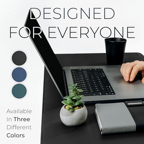 Image of Nordik Felt and Leather Desk Mat - Dual Layer True Black 35 x 17 in