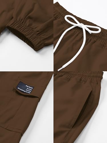 Image of SANGTREE Girls & Womens Cargo Pants Elastic Waist Drawstring Tapered Jogger Pants with Pockets, 6 Years-Women 2XL