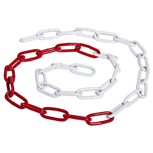 Preisvergleich Produktbild 10 m Absperrkette - Stahl - rot / weiß beschichtet - Ø 6mm