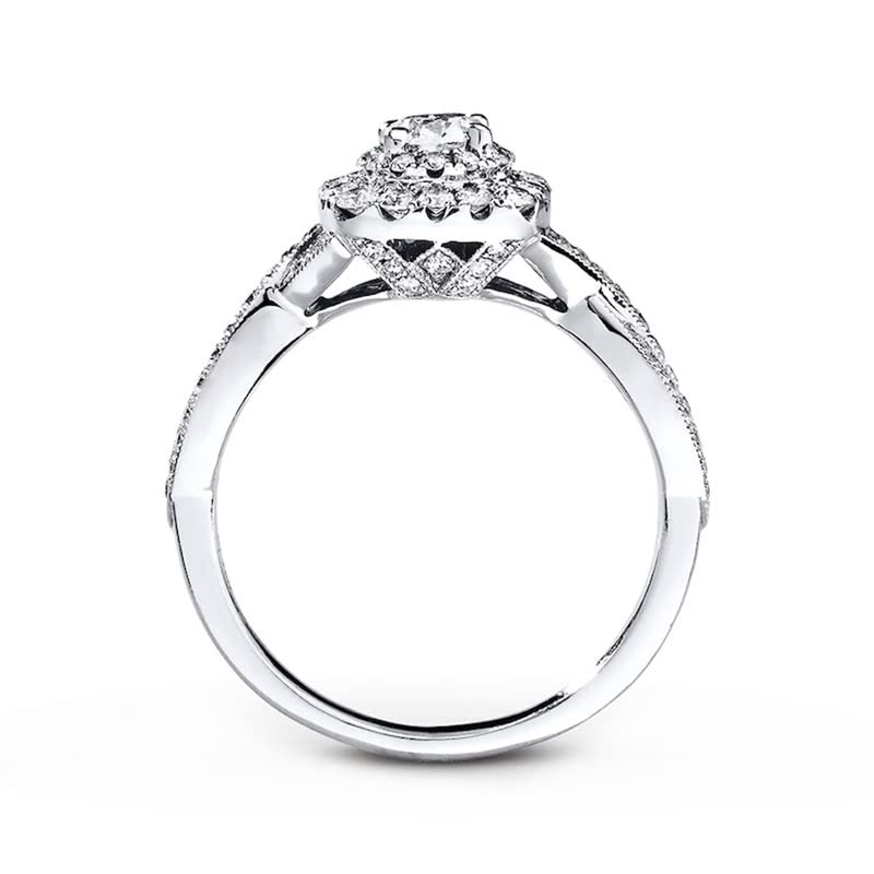 1 Carat (ctw) Bridal Set Moissanite engagement rings for women Platinum Plated Silver Princess moissanite rings3